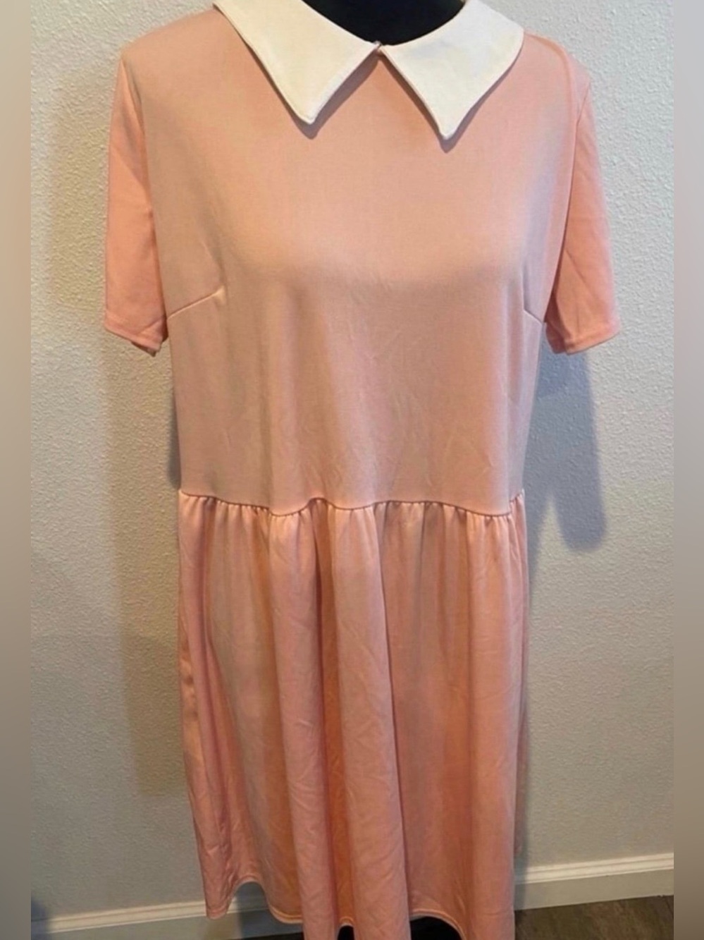 Women’s Pink Peter Pan Collar Dress (Size XL)
